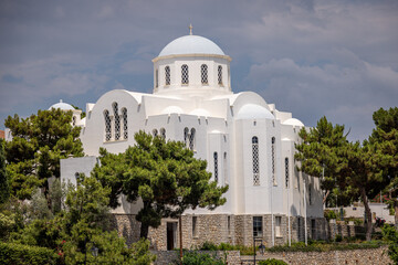 Obraz premium Spetses Church of the Three Martyrs (Tris Spetsiotes Neomartires Church), Spetses, Greek Islands
