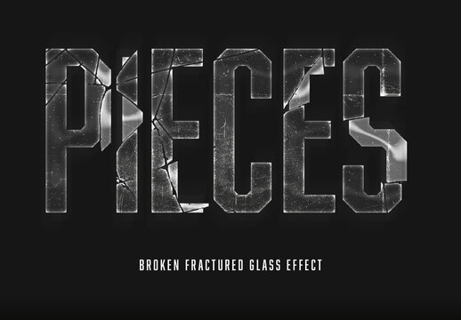 Broken Fractured Glass Text Effect