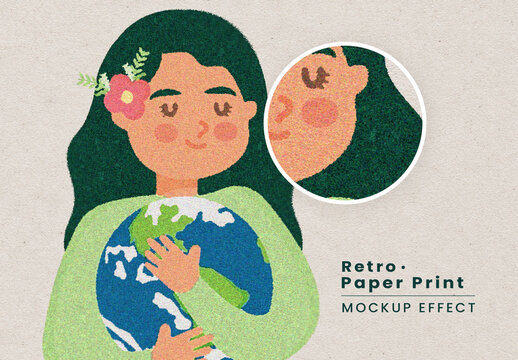 Retro Paper Print Mockup Effect