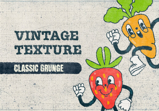 Halftone Grunge Retro Print Effect Mockup