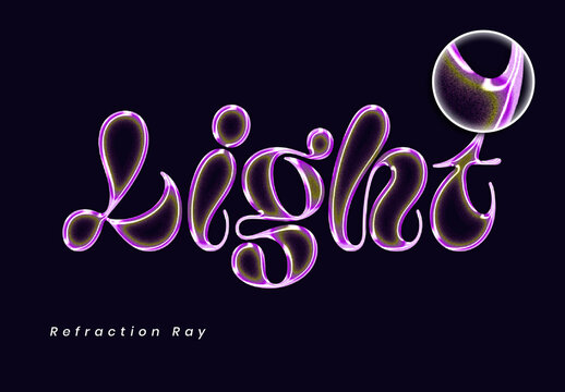 Bubble Refraction Ray Text Effect