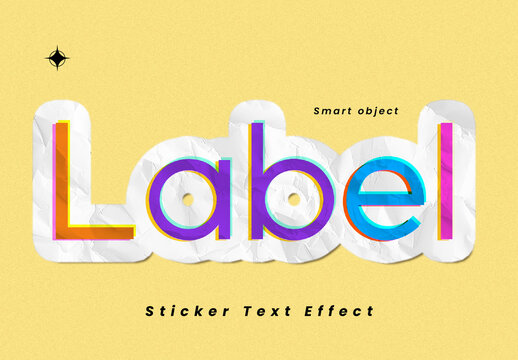 Wrinkled Paper Sticker Text Effect