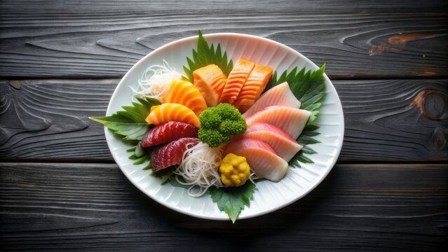 minimal japanese seafood advertising image sashim
