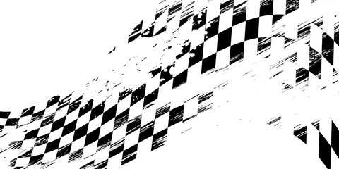 Obraz premium Checkered flag wave on white background design for sport race championship vector illustration.