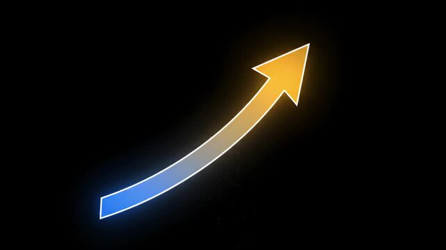 Glowing Upward Arrow Motion Suggesting Growth and Launch.