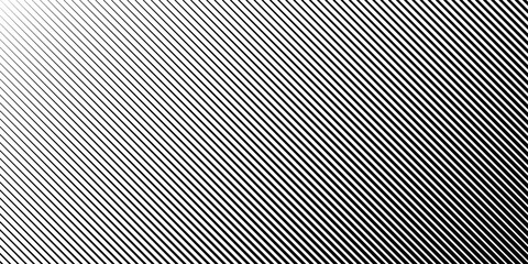 Slant line black halftone gradation texture on white background. Fading diagonal stripe modern design