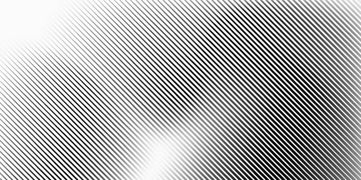 Slant line black halftone gradation texture on white background. Fading diagonal stripe modern design. Mesh presentation effect