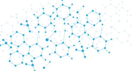 Fototapeta premium Molecular Hexagon Chemical Structure Background