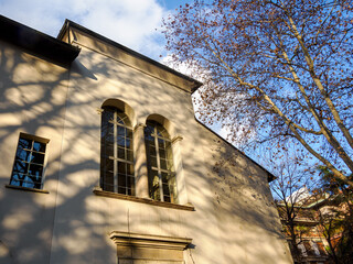 Historic building along via Ancona in Milan, Italy