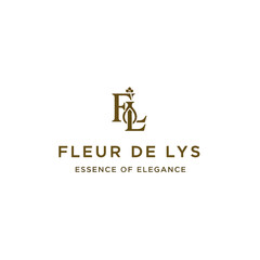 Fleur de Lys Logo Elegance Design Element.