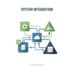 Fototapeta premium System Integration Concept with Cloud Storage