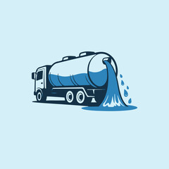 vector illustration of a water truck