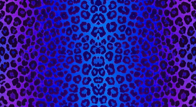 Vibrant blue and purple leopard print pattern with gradient effect