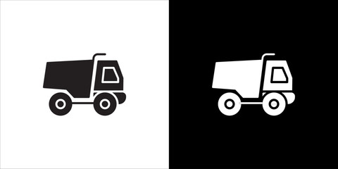 Dump Truck Icon Sheet Black And White © neysArt