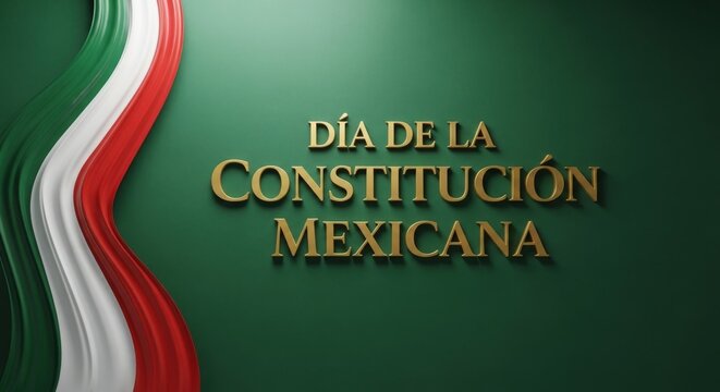 D&iacute;a de la Constituci&oacute;n Mexicana Elegant Green 3D Background