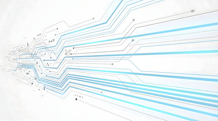 Obraz premium Futuristic circuit board design with blue and grey lines on white