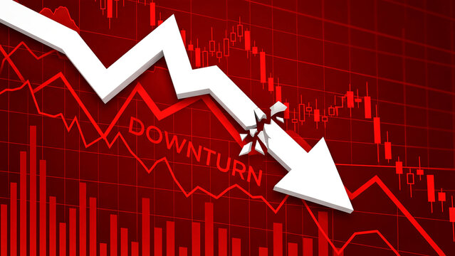 Market Downturn Economic Crisis Graphic Illustrating Financial Decline and Business Challenges