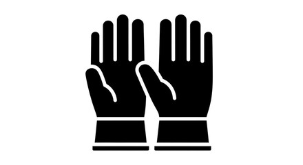 Fototapeta premium Black glove icons on white background.