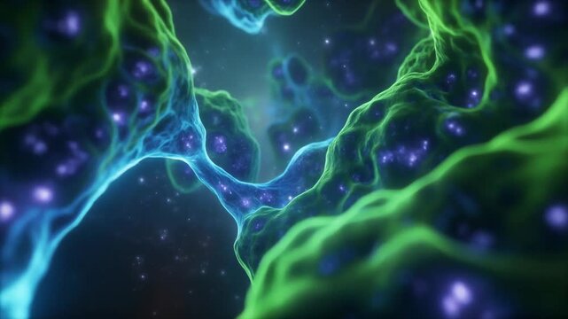 Cellular Autophagy Process Visualized in Microscopic 3D Animation, Showing Renewal and Regeneration