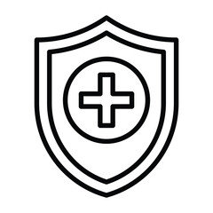 Obraz premium Medical Shield Icon, Medical And Healthcare Related Lineal Style Vector Icon.