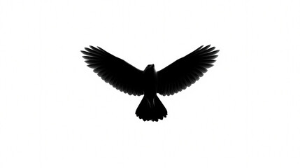 Fototapeta premium Soaring Silhouette: A majestic bird soars gracefully, captured in striking silhouette against a pristine sky, embodying the essence of freedom and aspiration.