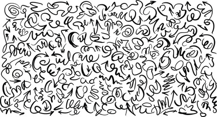 Intricate black and white doodle art with swirling patterns and shapes