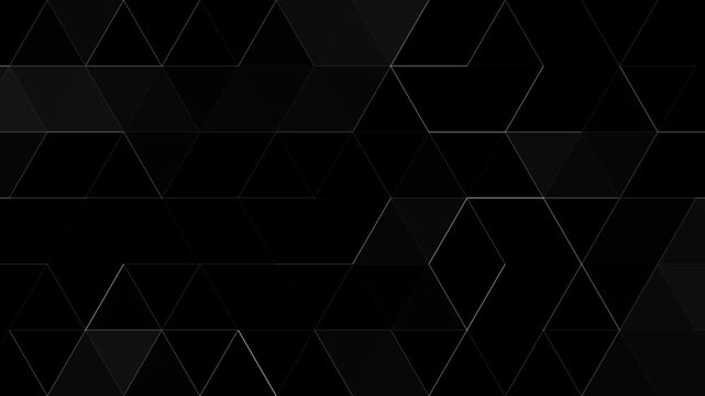 Minimalist black geometric abstract grid background animation polygonal triangle matrix