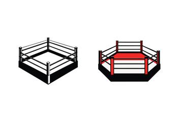 Boxing Ring Silhouette Icon Vector Illustration Sports Arena Design