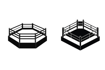 Boxing Ring Silhouette Icon Vector Illustration Sports Arena Design