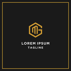 Obraz premium gm or mg hexagon logo