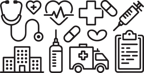 medical icons set