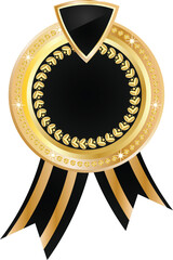 gold medal with ribbon