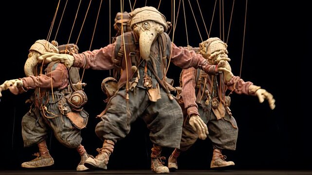 Whimsical Marionette Puppet: Artisan Craftsmanship in a Fantastical Art Installation