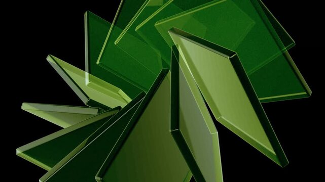 Abstract green cyan glass texture background, smooth gradient shapes, futuristic cover design