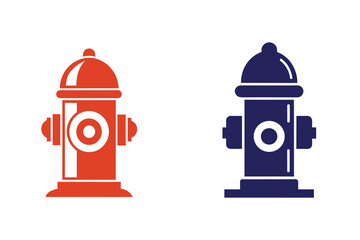 Fire Hydrant Silhouette Emergency Water Supply Safety Icon Design