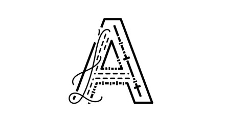 Stunning modern letter A design with elegant lines and decorative elements