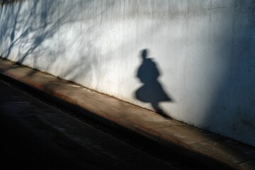 suspenseful shadow moving across wall