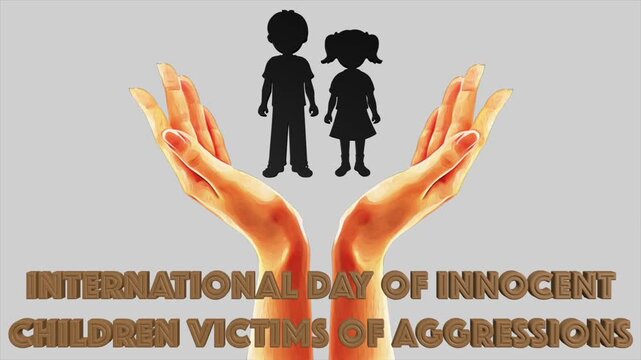 International day of innocent children victims of aggression with protective hands