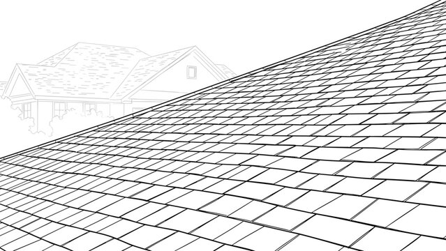 Linear roof pattern with shingles and house outline