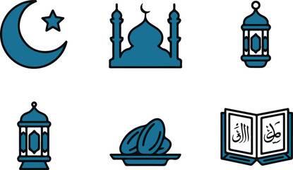 Ramadan Kareem icon set