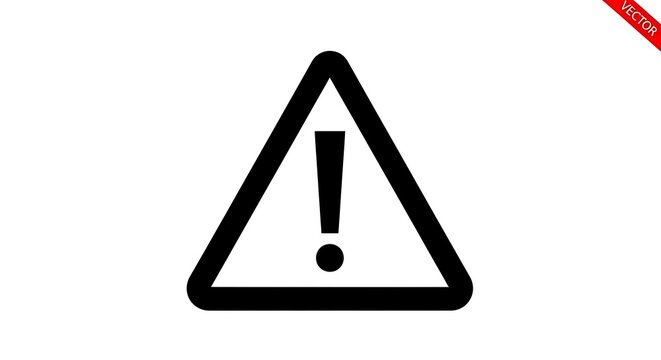 Warning sign with exclamation mark symbol.