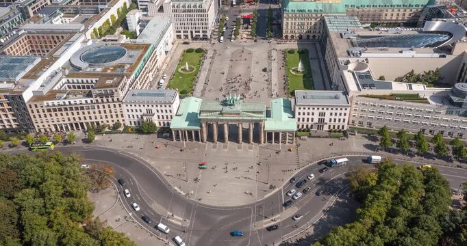 Brandenburger Tor in Berlin, Timelapse.