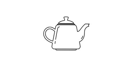 Obraz premium Outline teapot symbol icon vector for branding