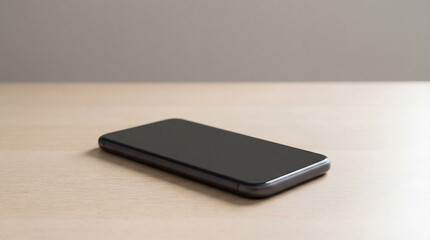 Smartphone with blank screen on desk