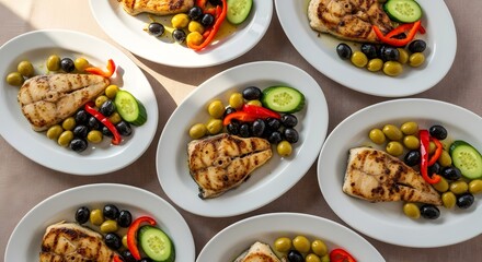 Delicious ramadan food ideas grilled chicken and vegetable plates