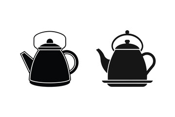 Kettle Icon Silhouette Vector Illustration Kitchen Appliance	
