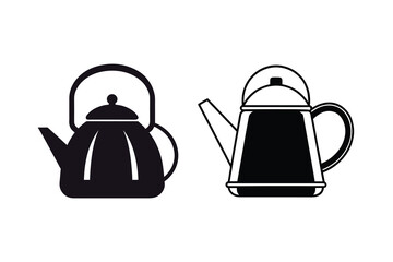Kettle Icon Silhouette Vector Illustration Kitchen Appliance	