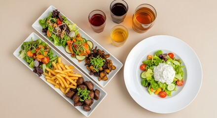 Delicious ramadan food spread traditional iftar dishes and drinks