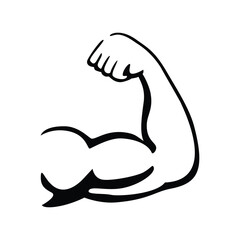 Strong Biceps Muscle silhouette for Gym and Fitness