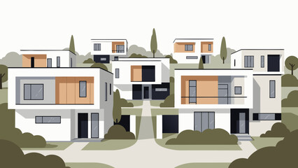 Modern suburban homes in a serene natural setting